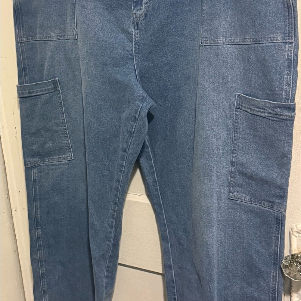And Now This Jeans Women's Plus Size 28W Blue Utility Ultra High Rise Denim